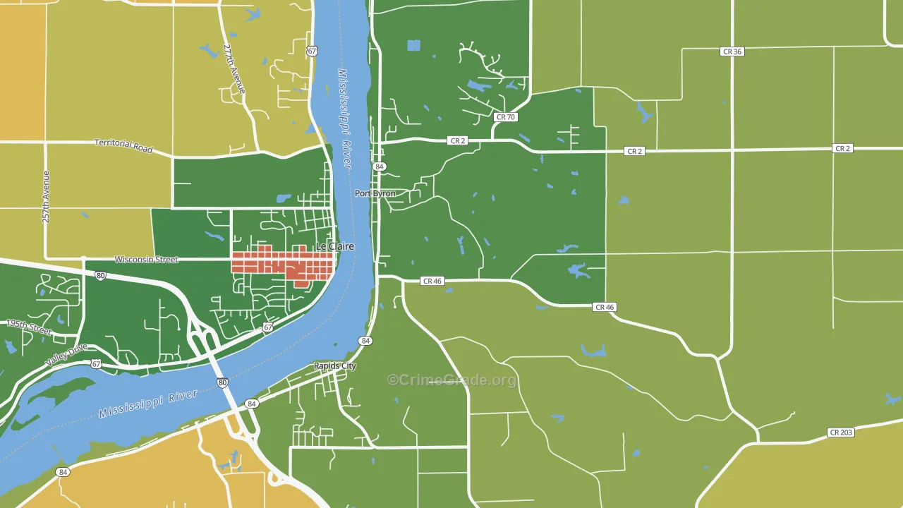 Port Byron, IL Map of Vandalism Rates