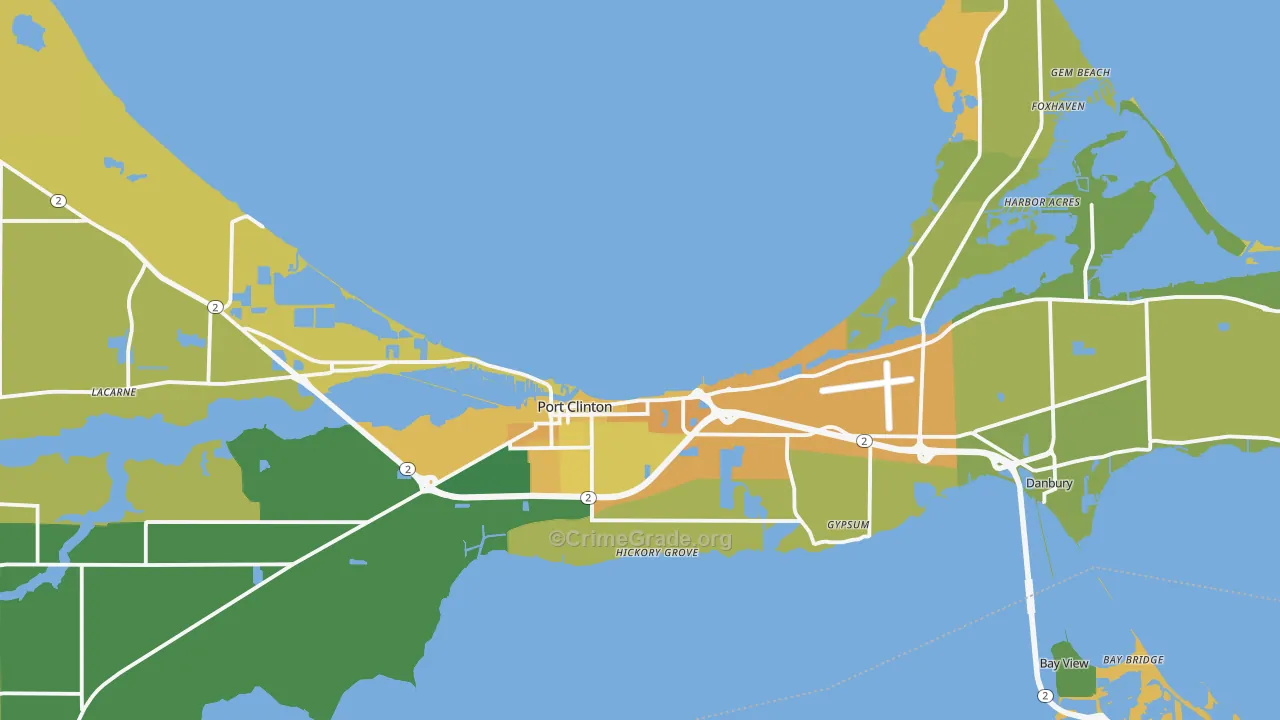 Port Clinton, OH Map of Vandalism Rates
