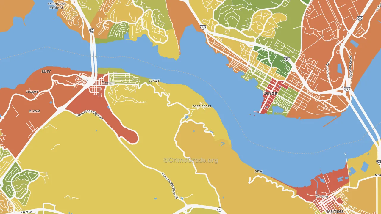 Port Costa, CA Map of Vandalism Rates