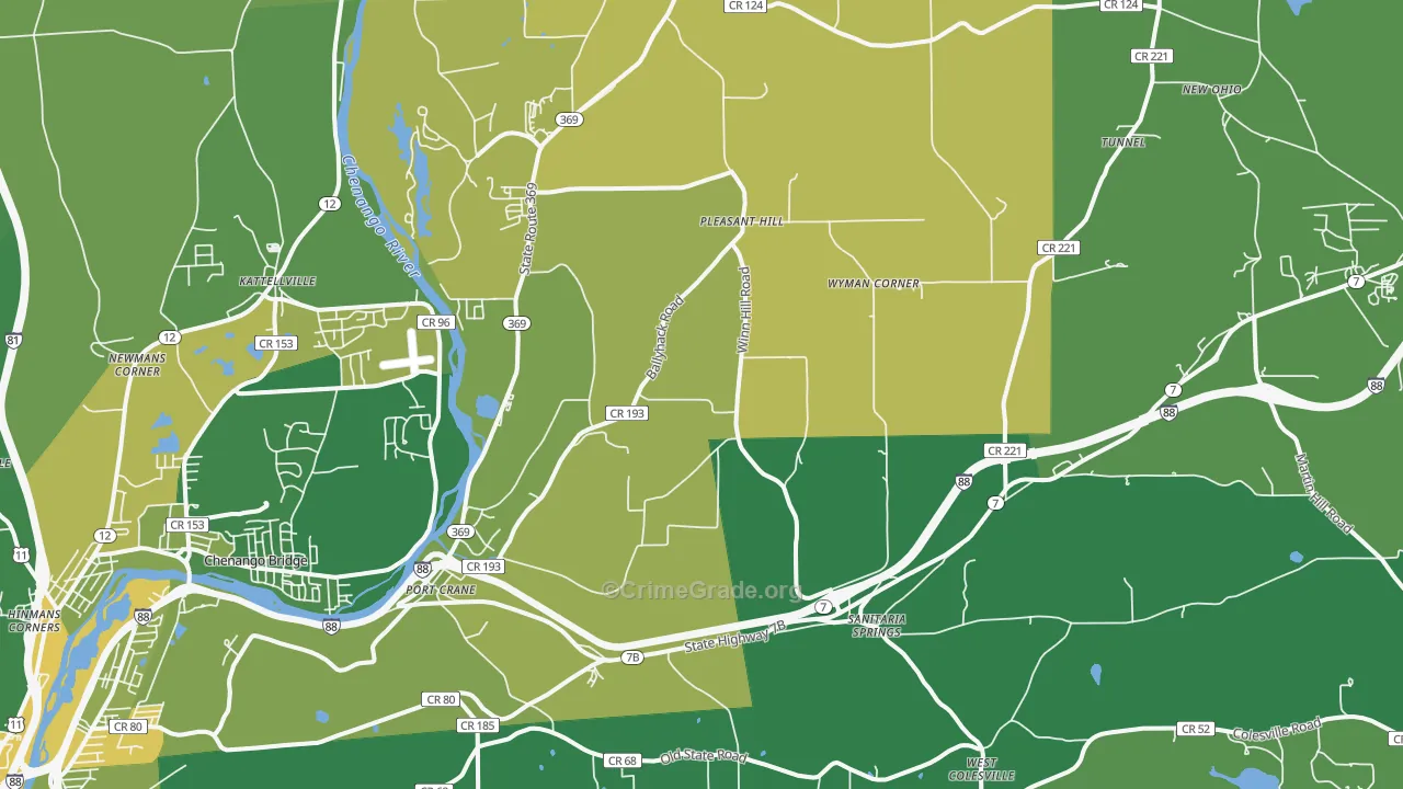Port Crane, NY Map of Vandalism Rates