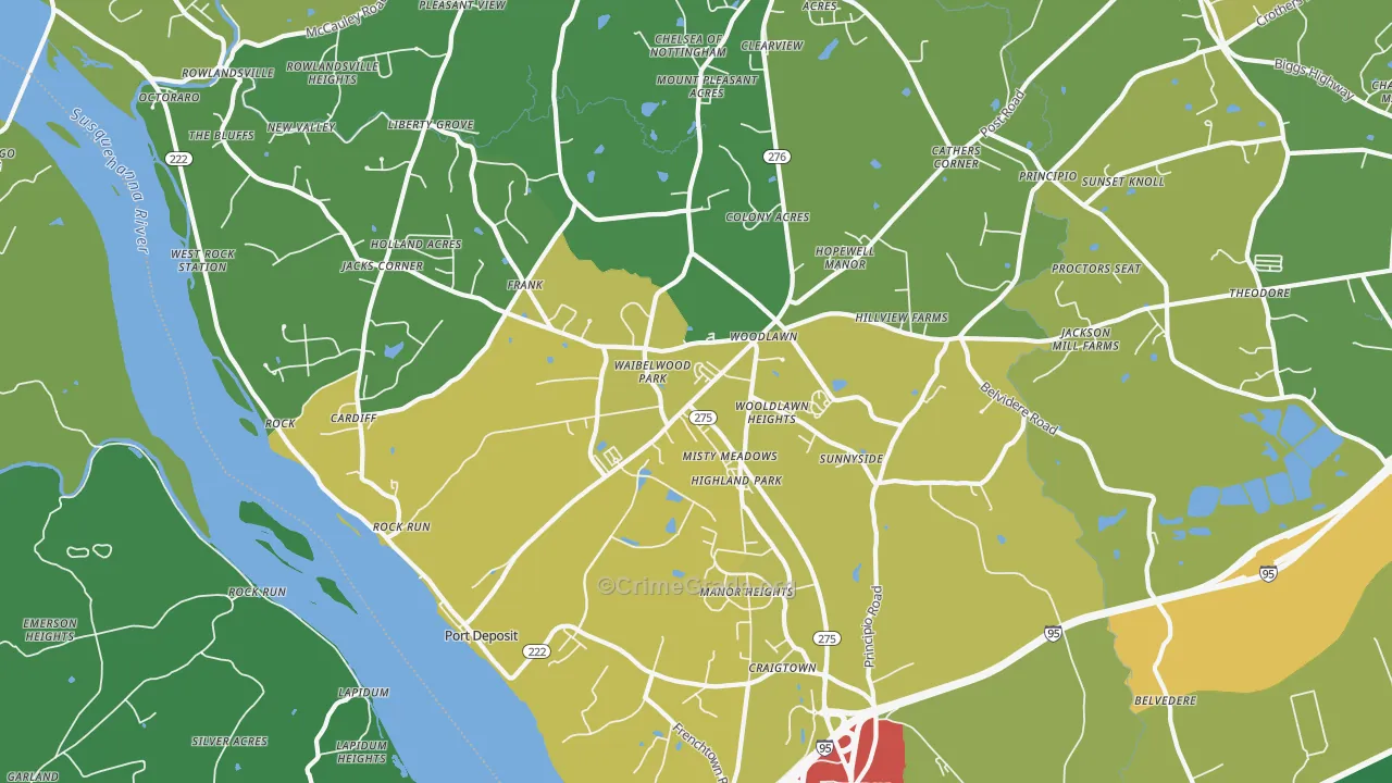 Port Deposit, MD Map of Vandalism Rates
