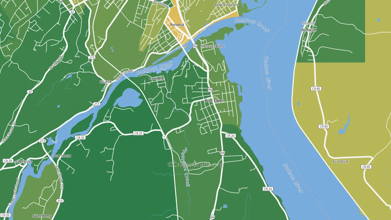 Port Ewen, NY Map of Vandalism Rates