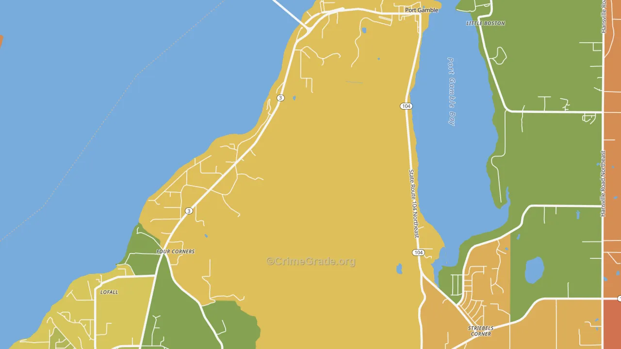 Port Gamble, WA Map of Vandalism Rates