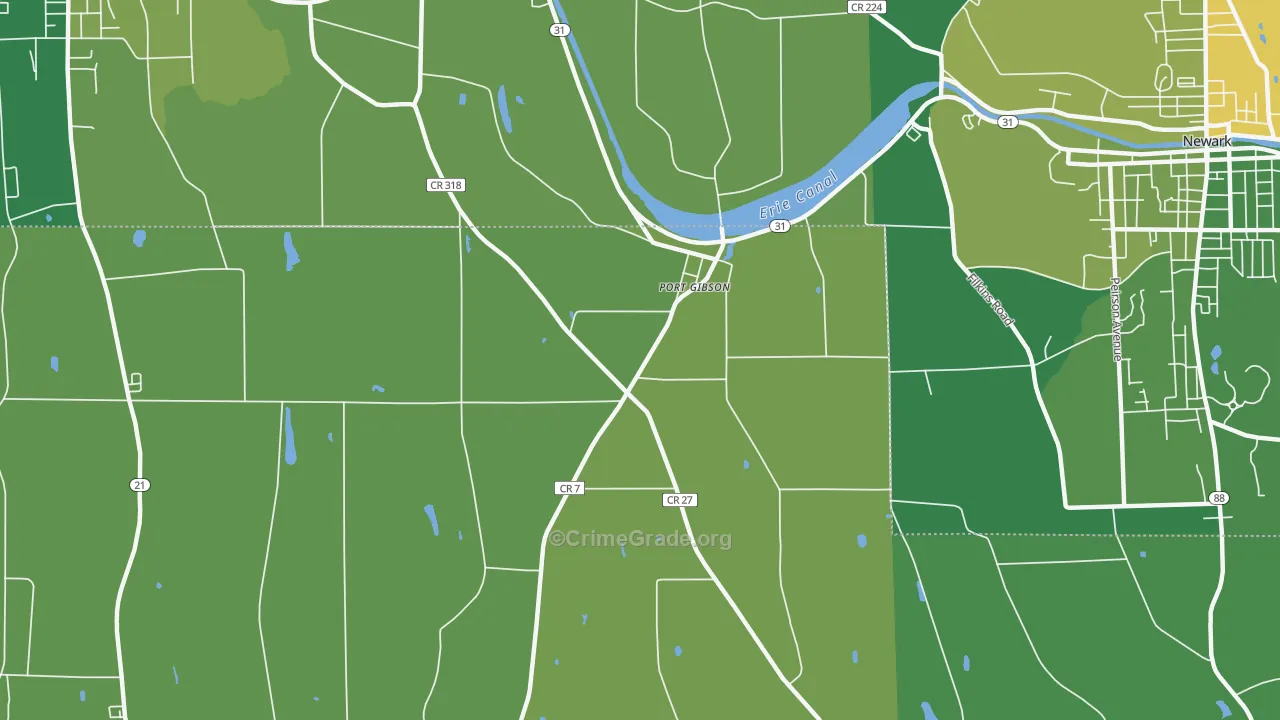 Port Gibson, NY Map of Vandalism Rates