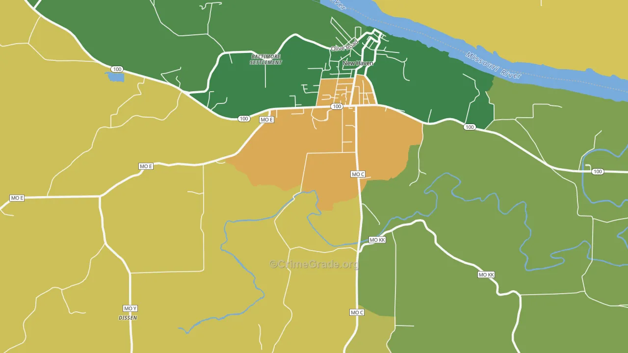 Port Hudson, MO Map of Vandalism Rates