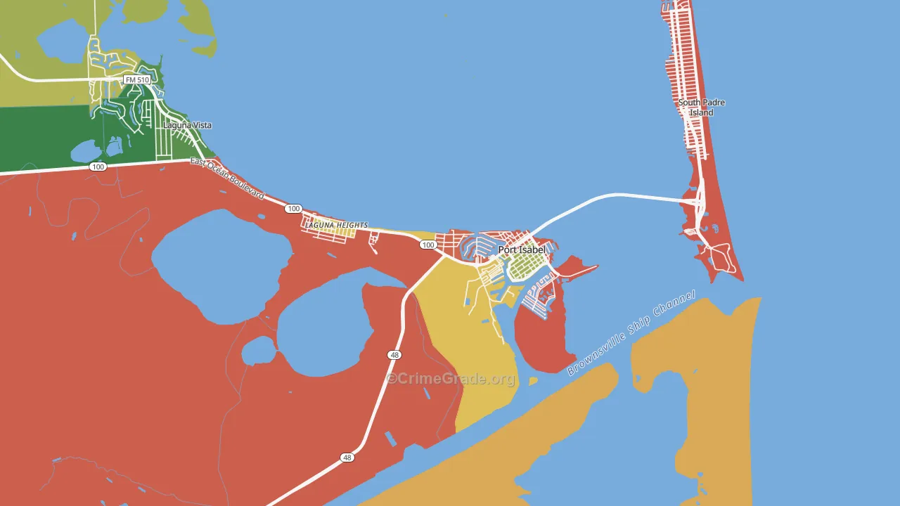 Port Isabel, TX Map of Vandalism Rates