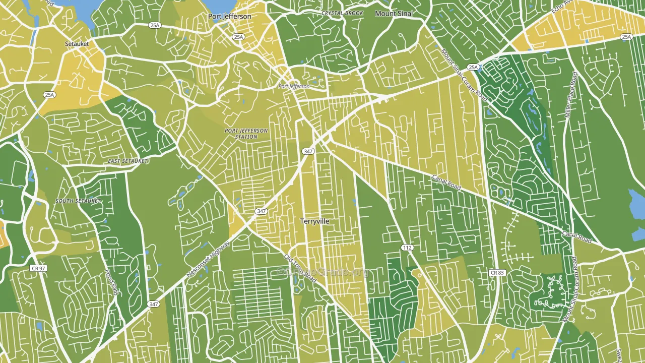 Port Jefferson Station, NY Map of Vandalism Rates
