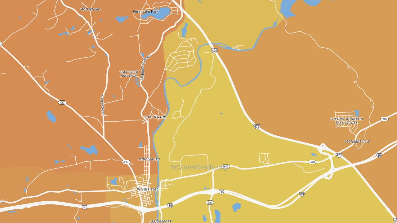 Port Jenkins, PA Map of Vandalism Rates