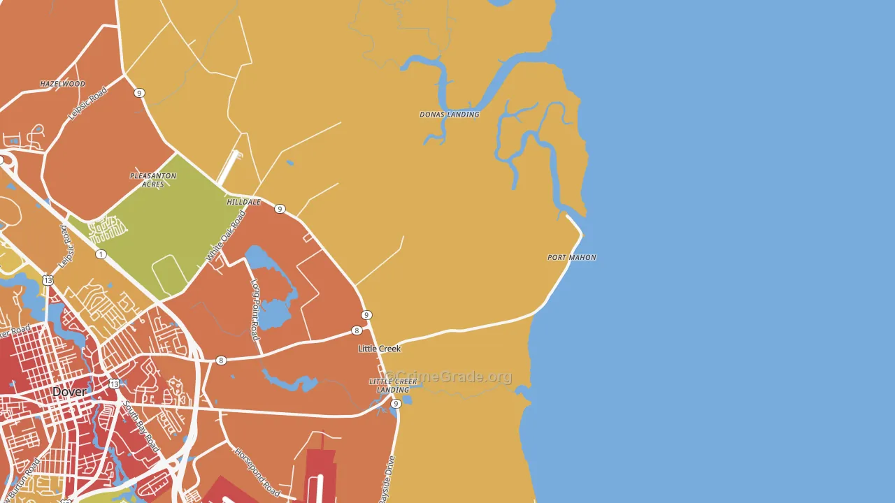 Port Mahon, DE Map of Vandalism Rates