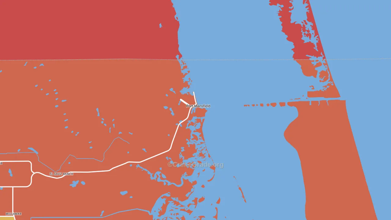 Port Mansfield, TX Map of Vandalism Rates