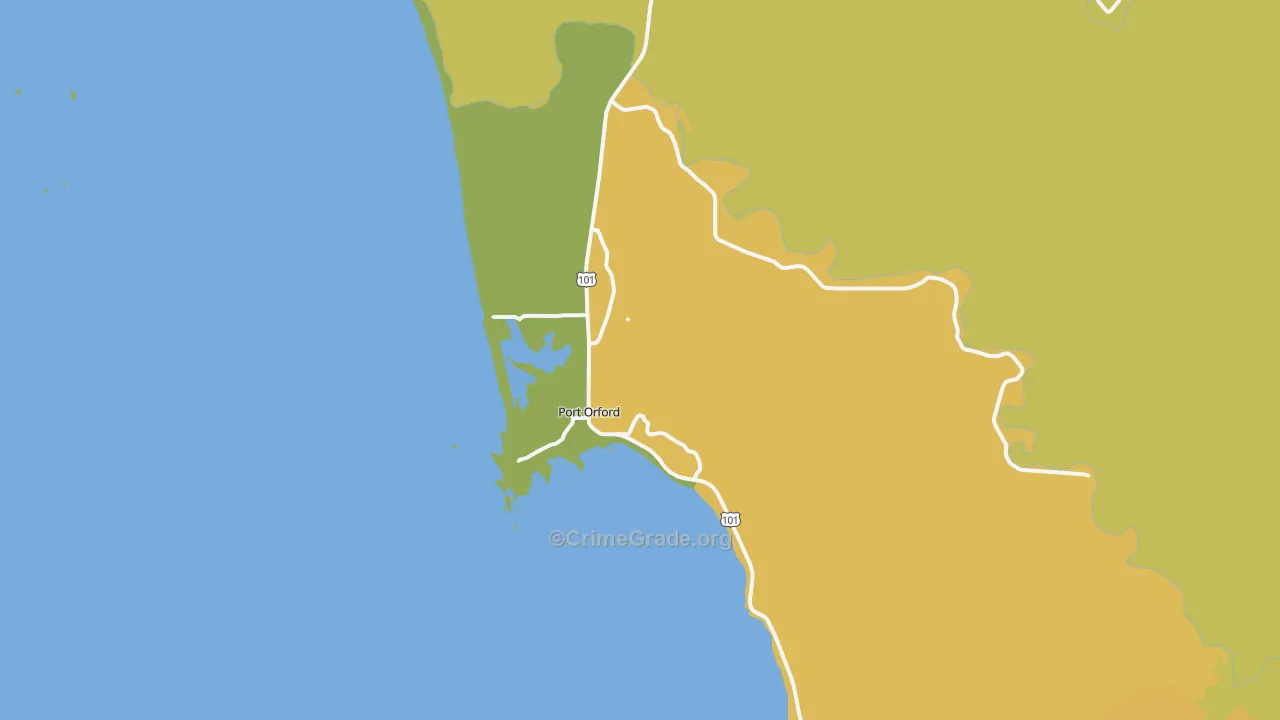 Port Orford, OR Map of Vandalism Rates