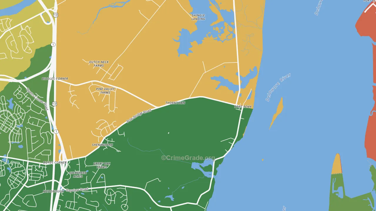 Port Penn, DE Map of Vandalism Rates