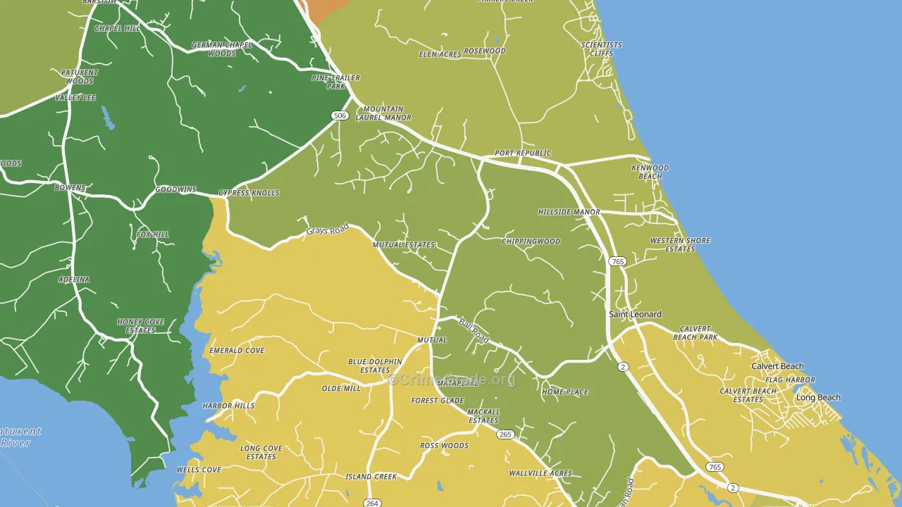 Port Republic, MD Map of Vandalism Rates