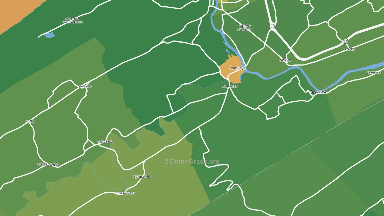 Port Royal, PA Map of Vandalism Rates