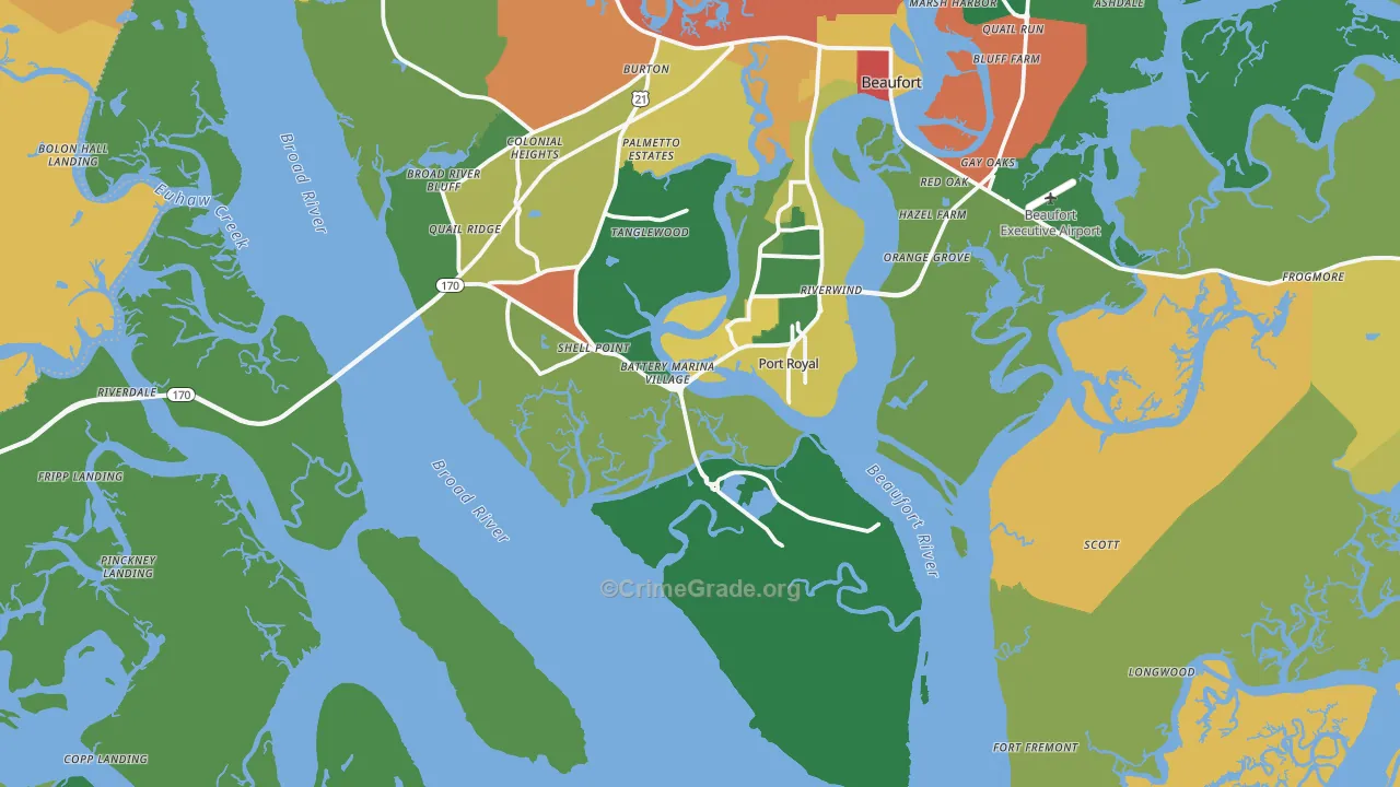 Port Royal, SC Map of Vandalism Rates