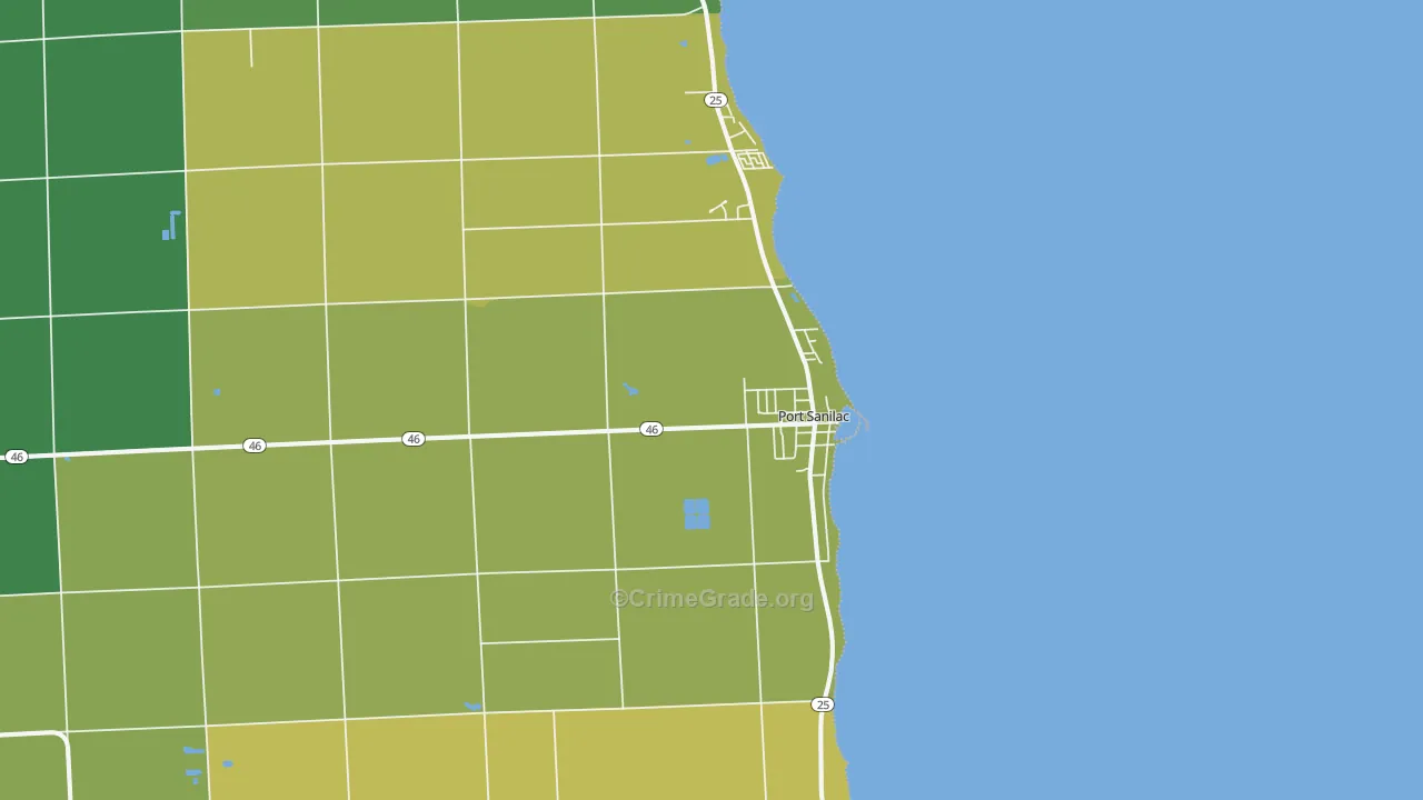 Port Sanilac, MI Map of Vandalism Rates