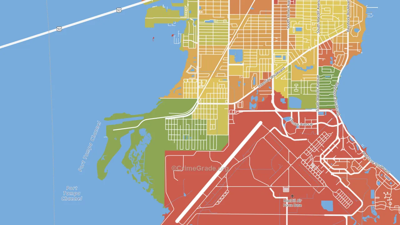 Port Tampa City, Tampa, FL Map of Vandalism Rates