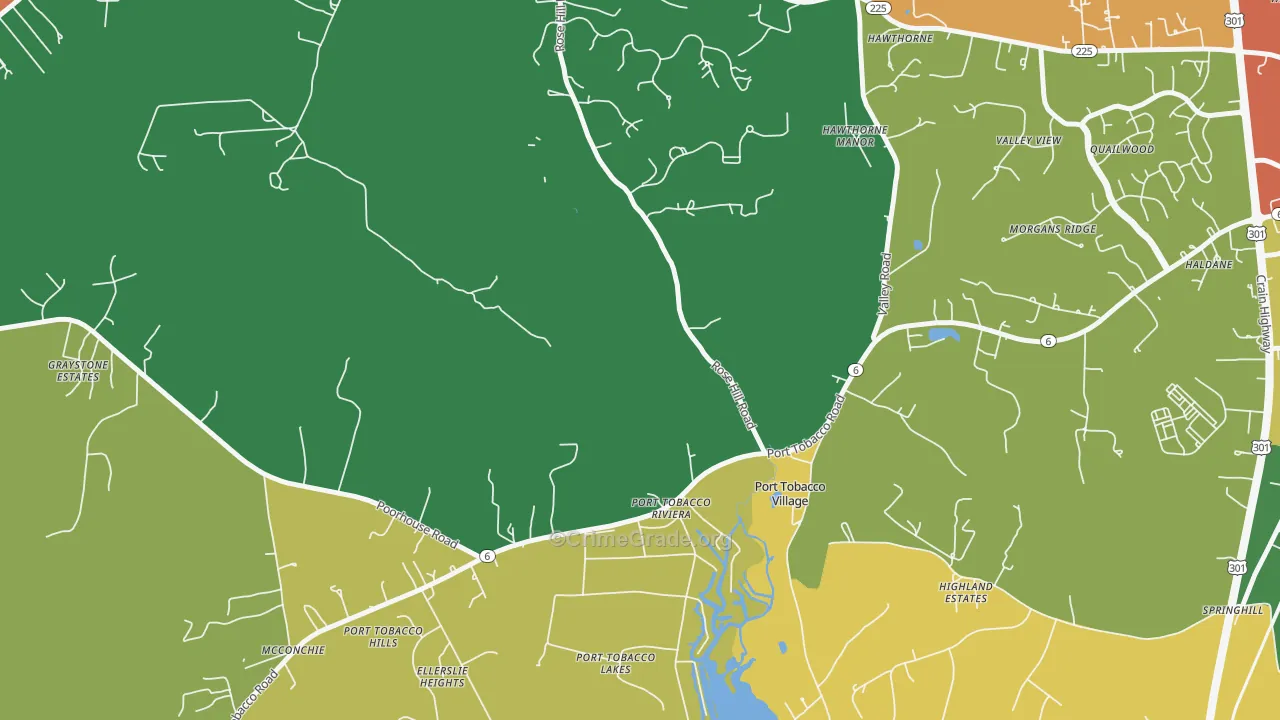 Port Tobacco Riviera, MD Map of Vandalism Rates