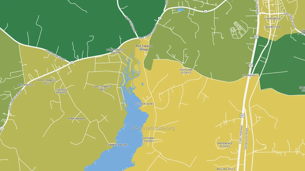 Port Tobacco Village, MD Map of Vandalism Rates