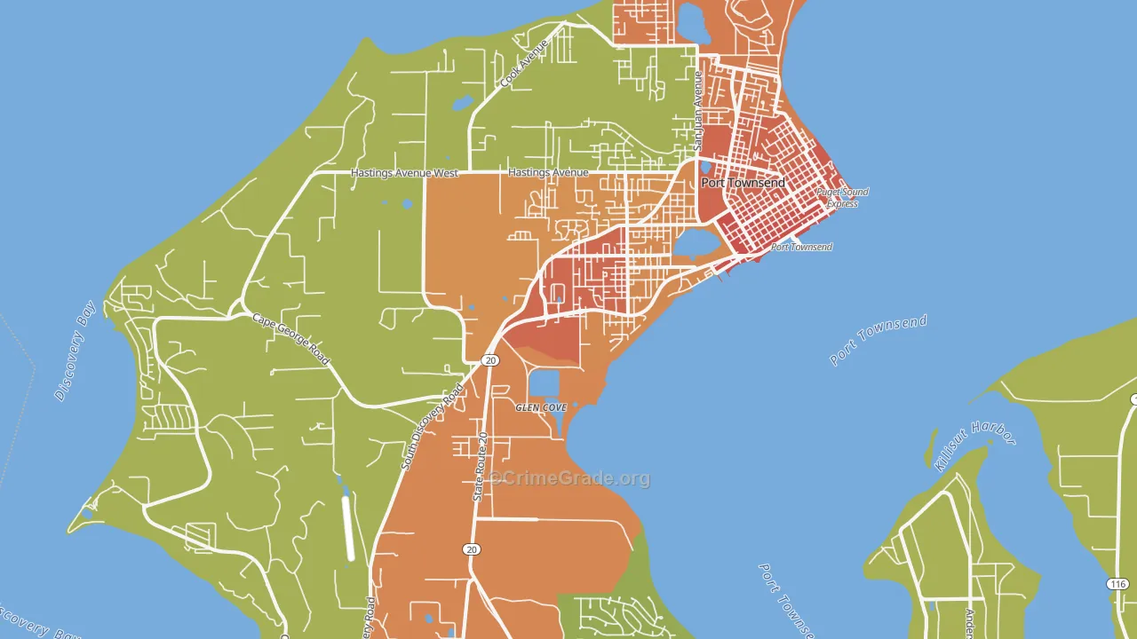 Port Townsend, WA Map of Vandalism Rates