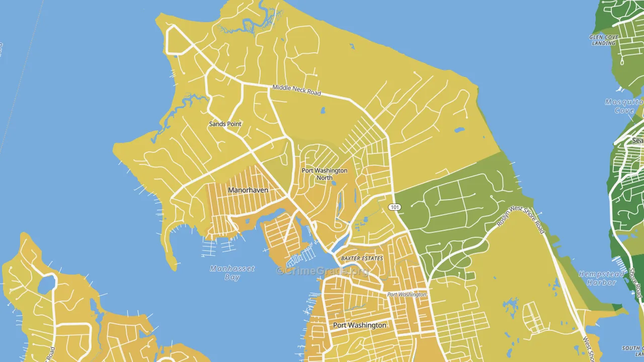 Port Washington North, NY Map of Vandalism Rates