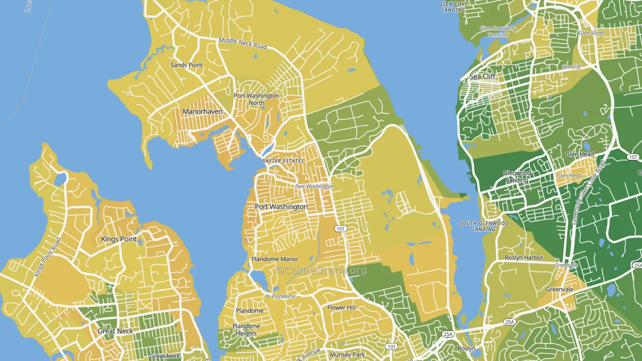 Port Washington, NY Map of Vandalism Rates