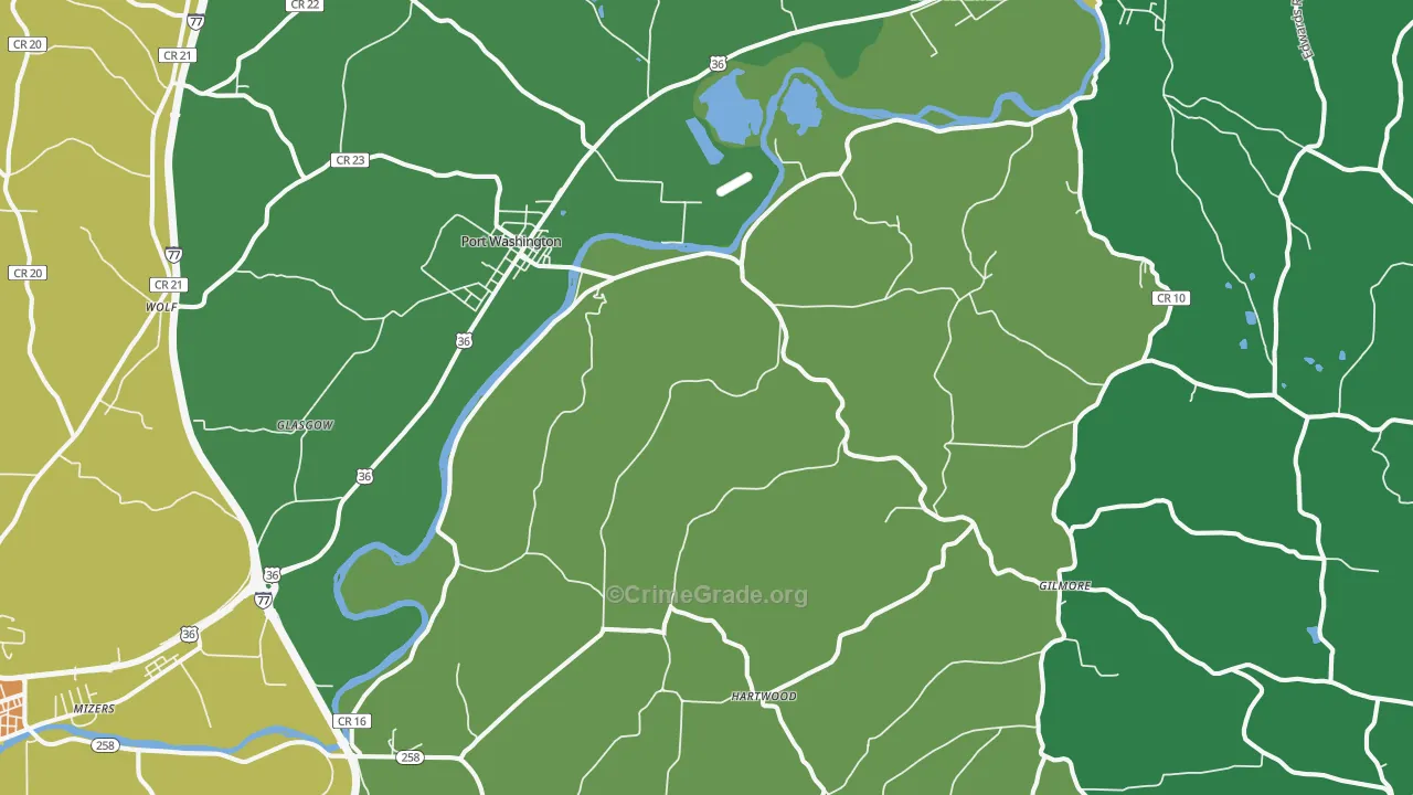 Port Washington, OH Map of Vandalism Rates