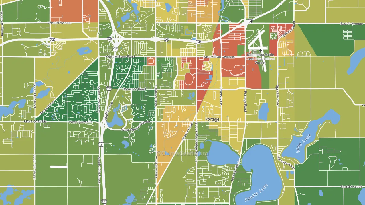 Portage, MI Map of Vandalism Rates