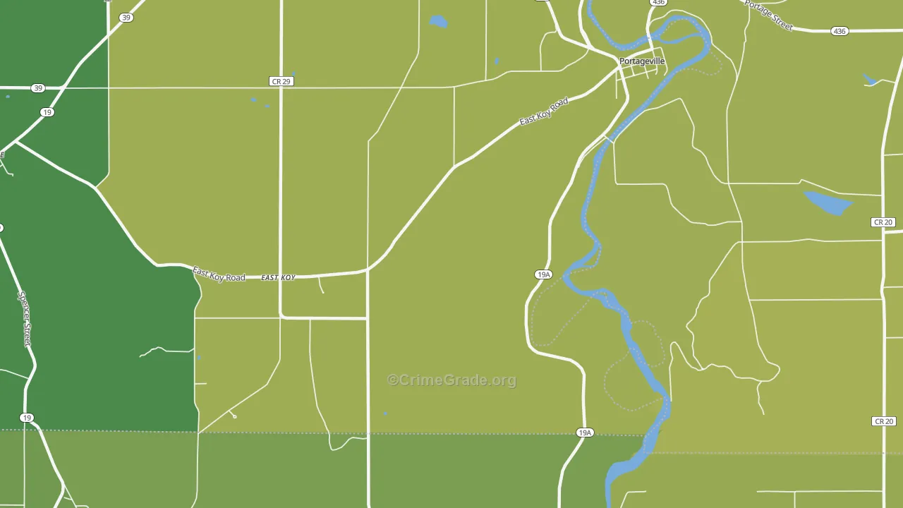 Portageville, NY Map of Vandalism Rates