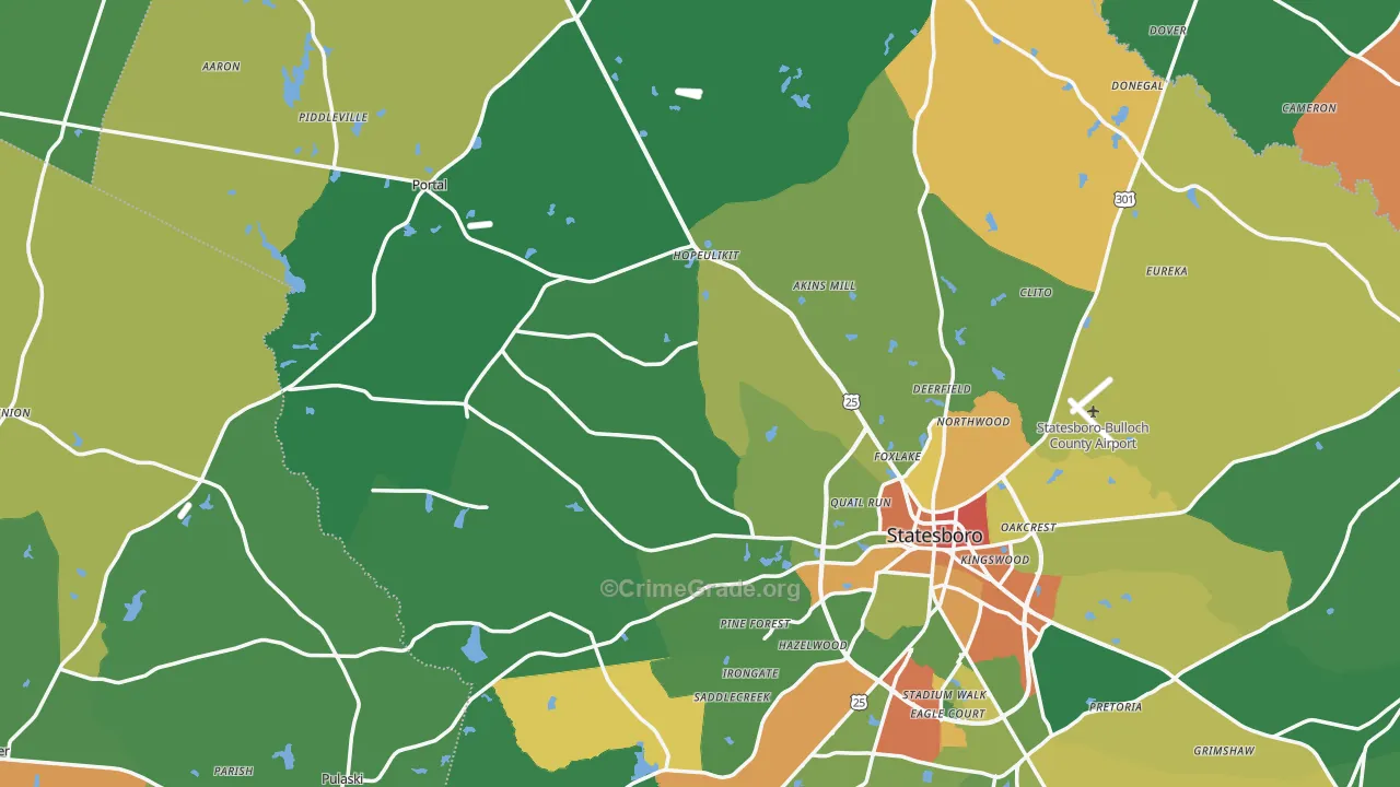 Portal, GA Map of Vandalism Rates