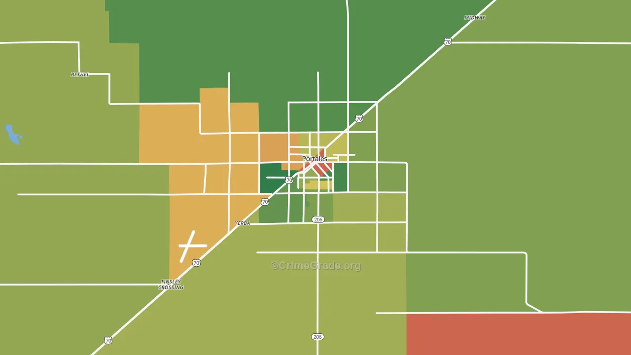 Portales, NM Map of Vandalism Rates