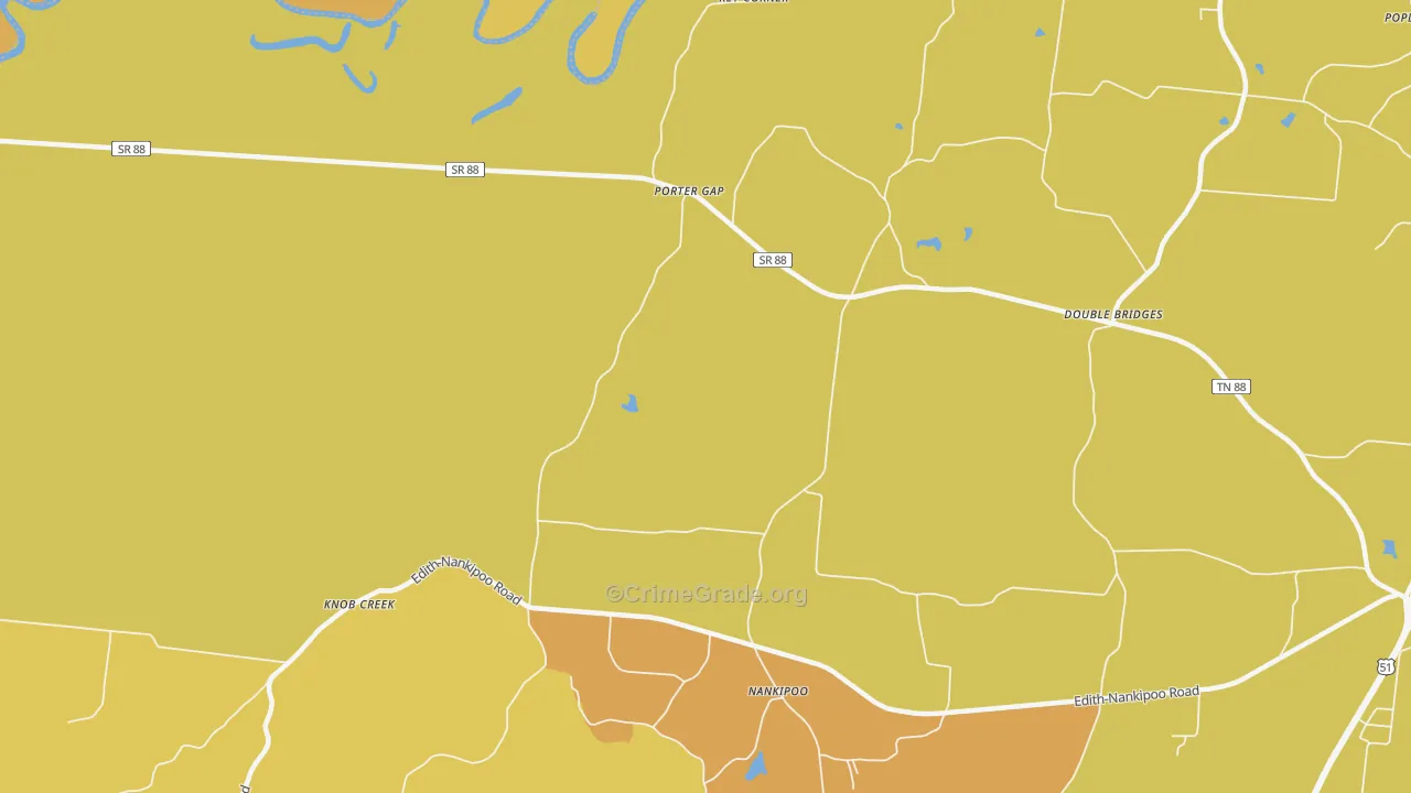 Porter Gap, TN Map of Vandalism Rates