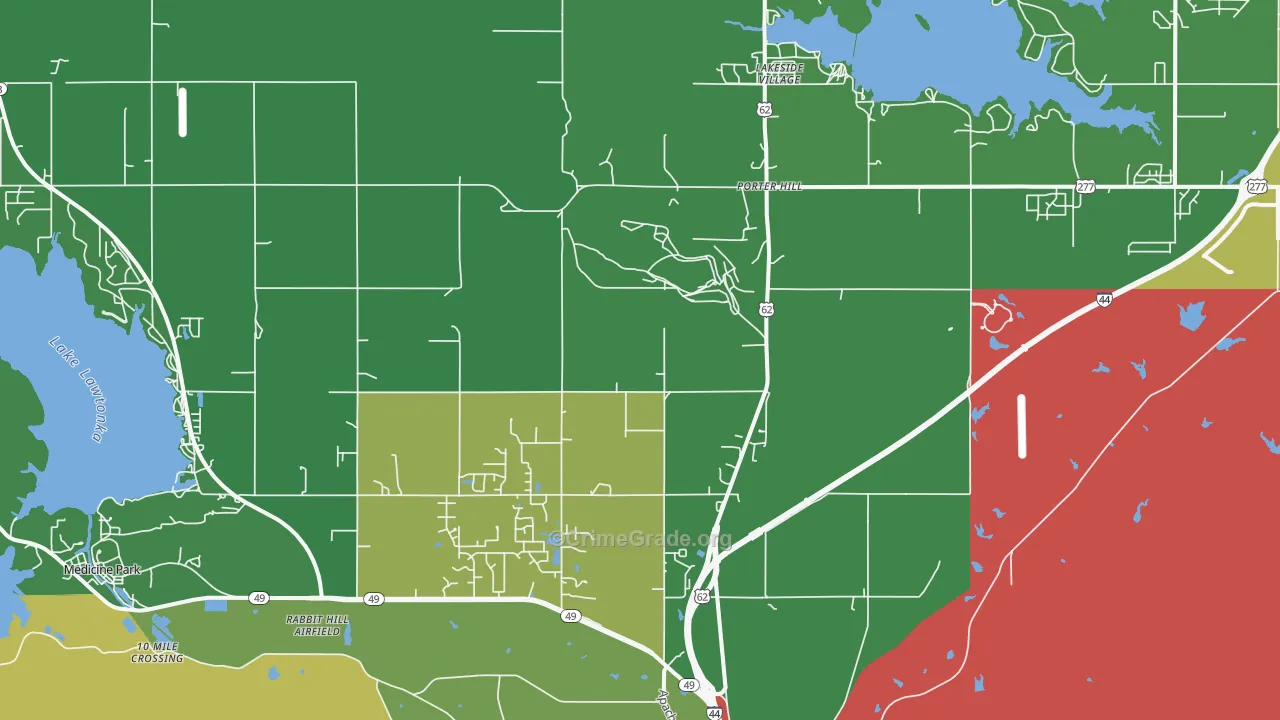 Porter Hill, OK Map of Vandalism Rates
