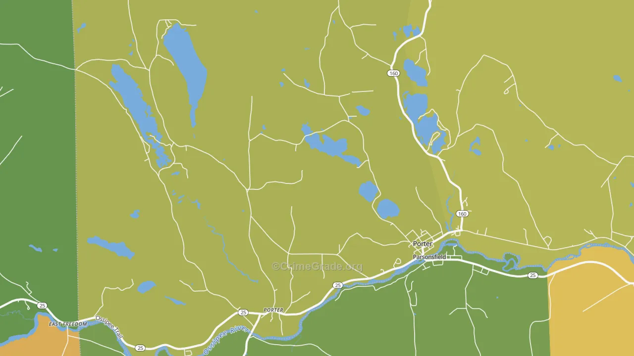 Porter, ME Map of Vandalism Rates