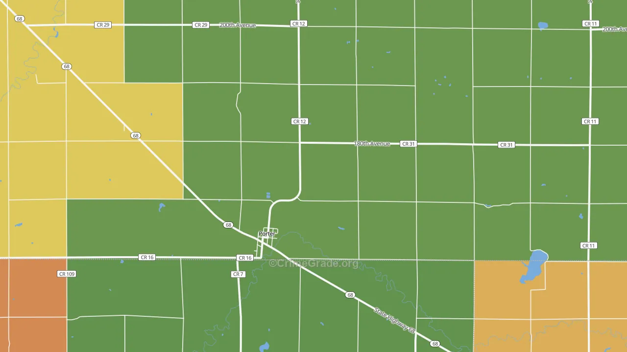 Porter, MN Map of Vandalism Rates