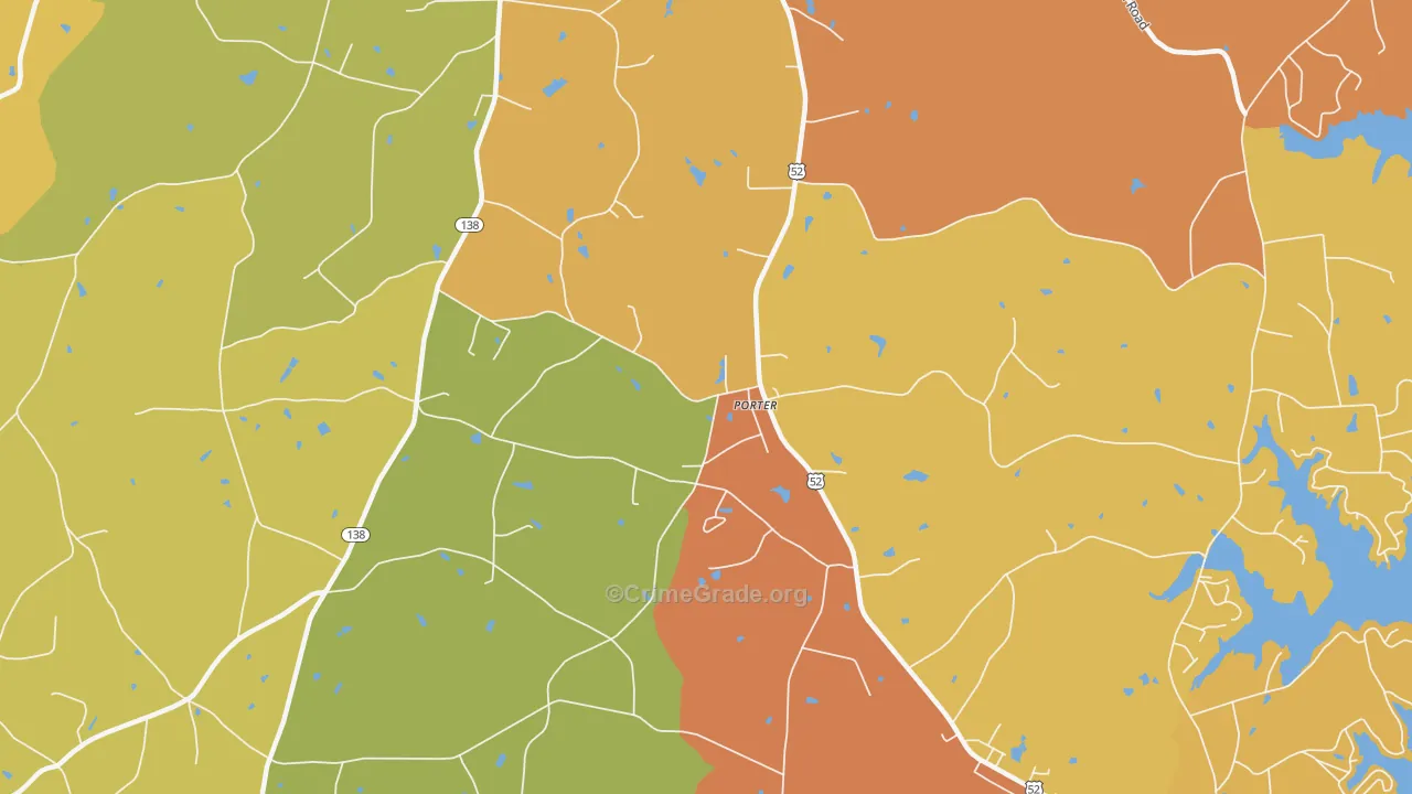 Porter, NC Map of Vandalism Rates