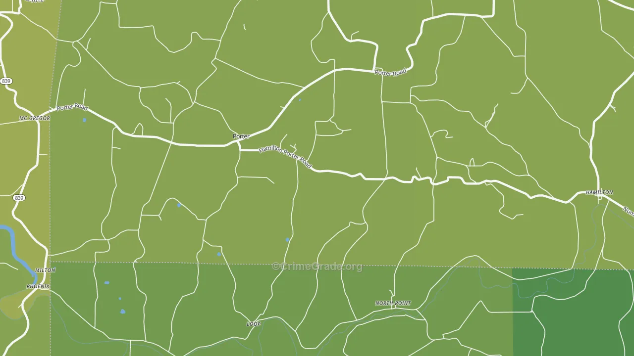 Porter, PA Map of Vandalism Rates