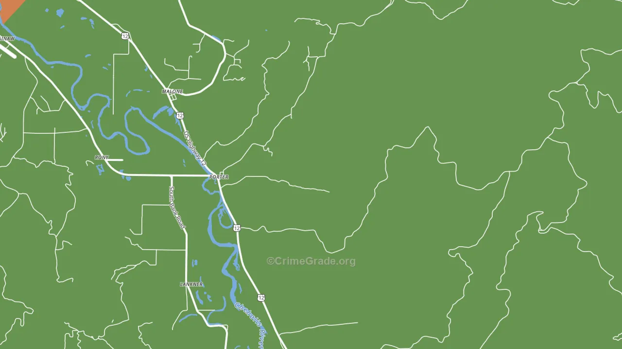 Porter, WA Map of Vandalism Rates