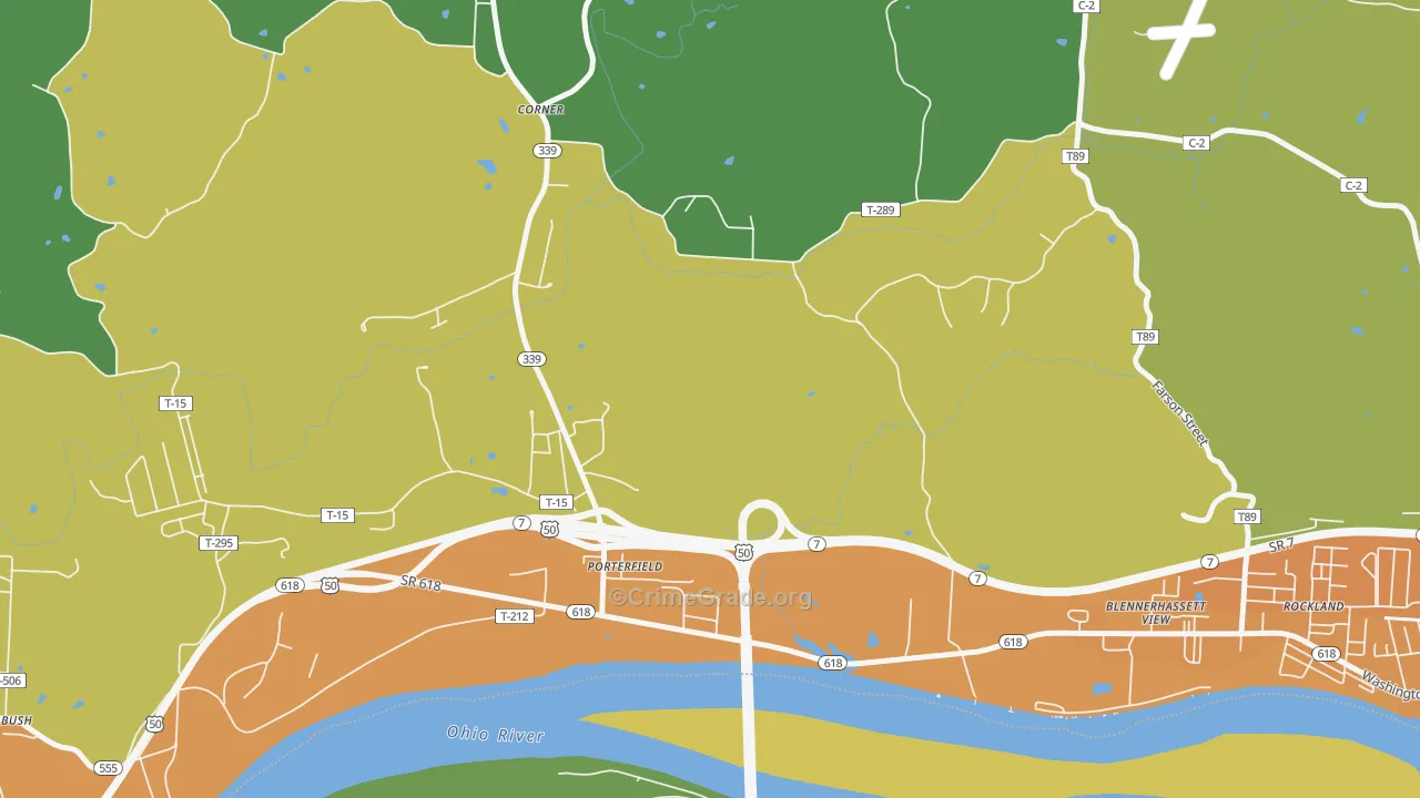 Porterfield, OH Map of Vandalism Rates