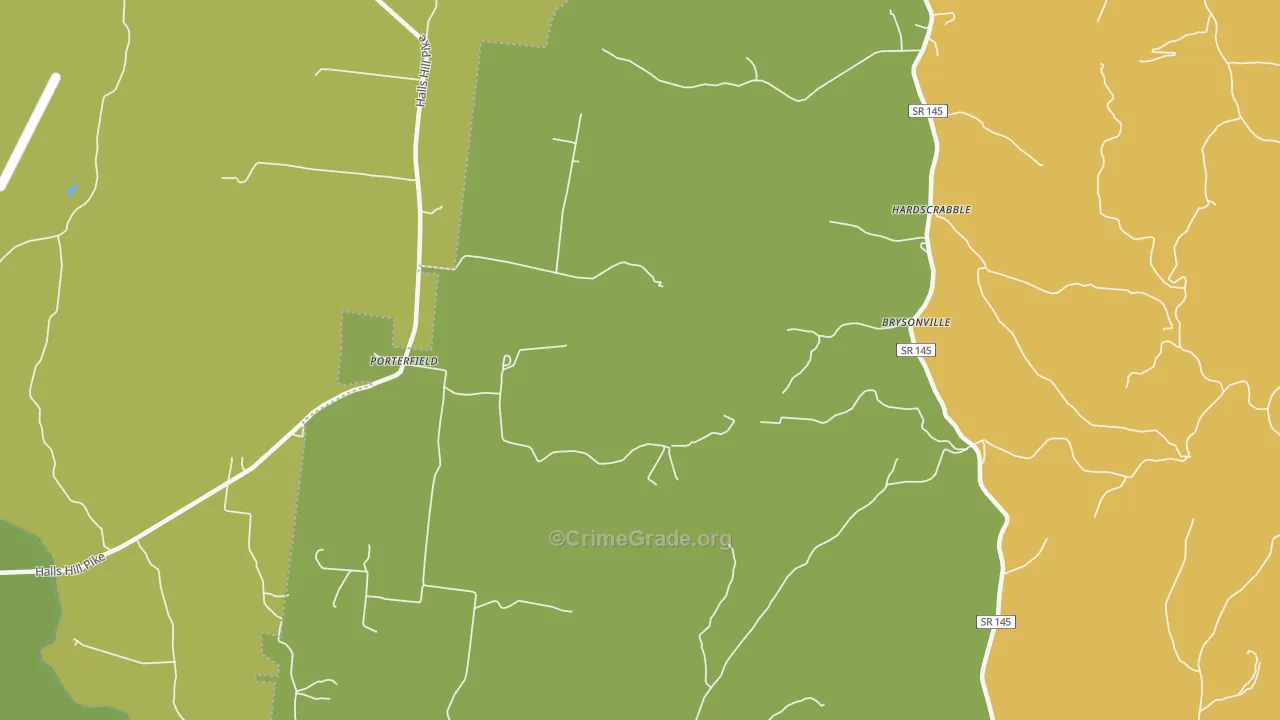 Porterfield, TN Map of Vandalism Rates