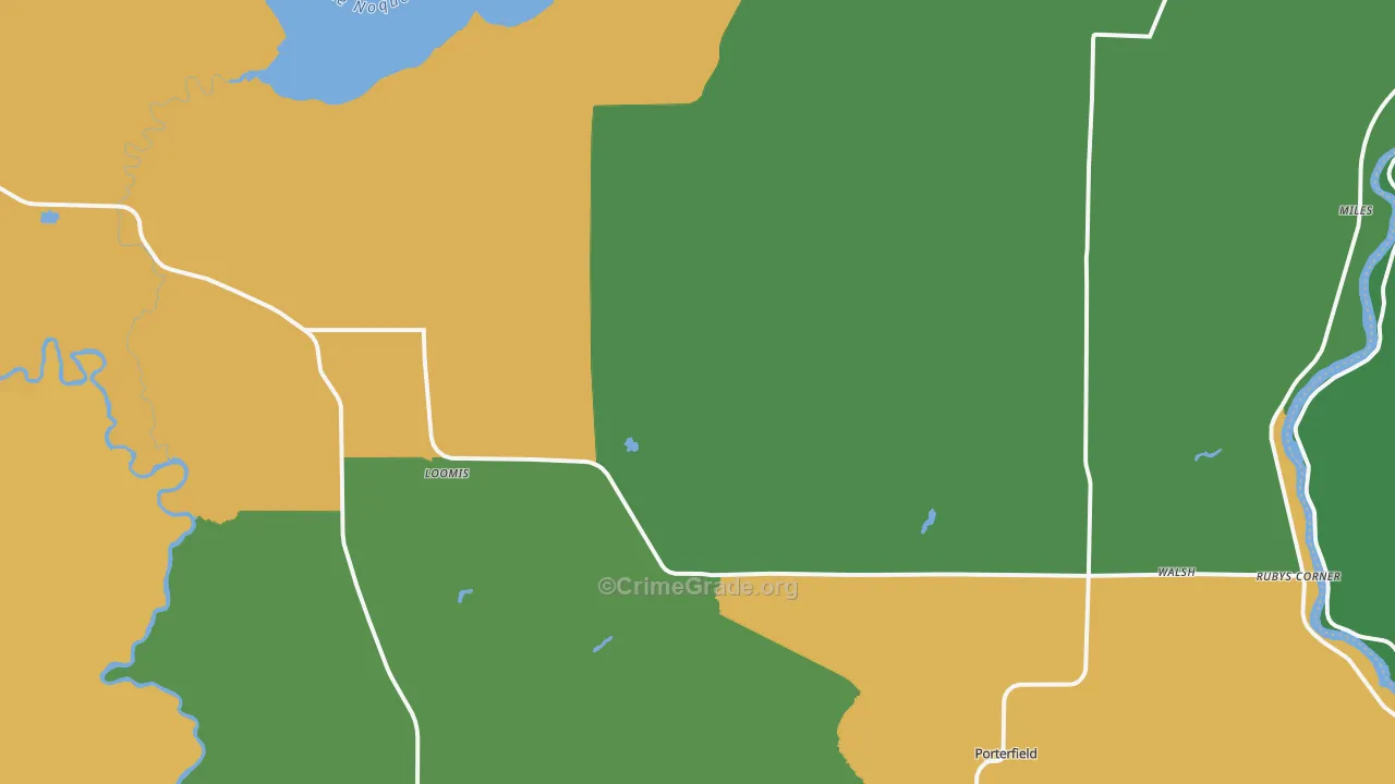 Porterfield, WI Map of Vandalism Rates