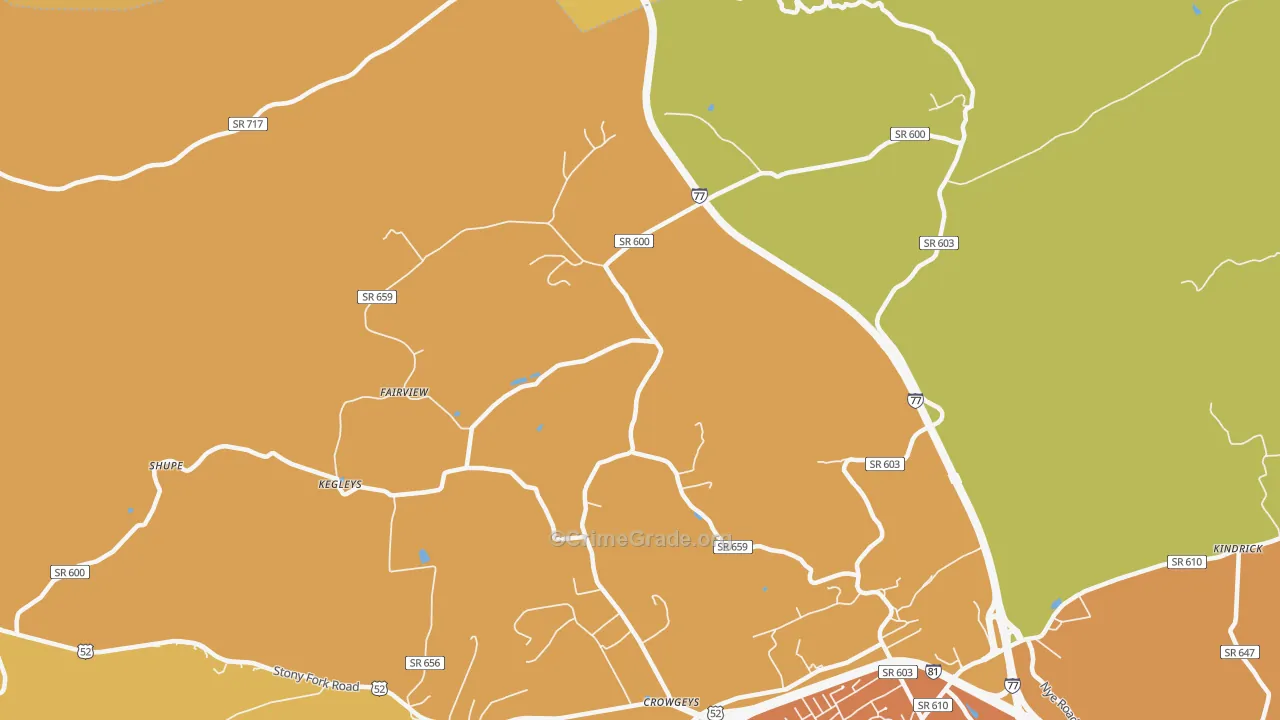 Porters Crossroads, VA Map of Vandalism Rates