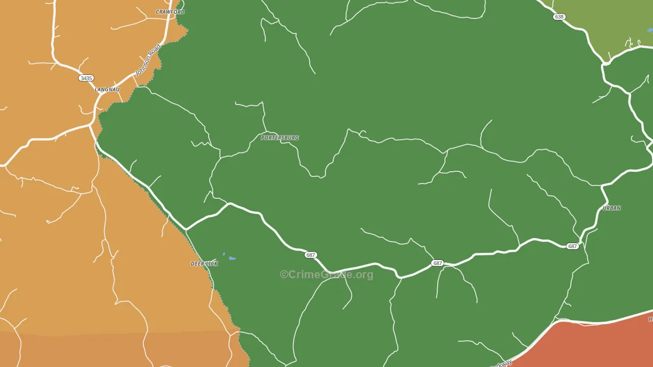 Portersburg, KY Map of Vandalism Rates