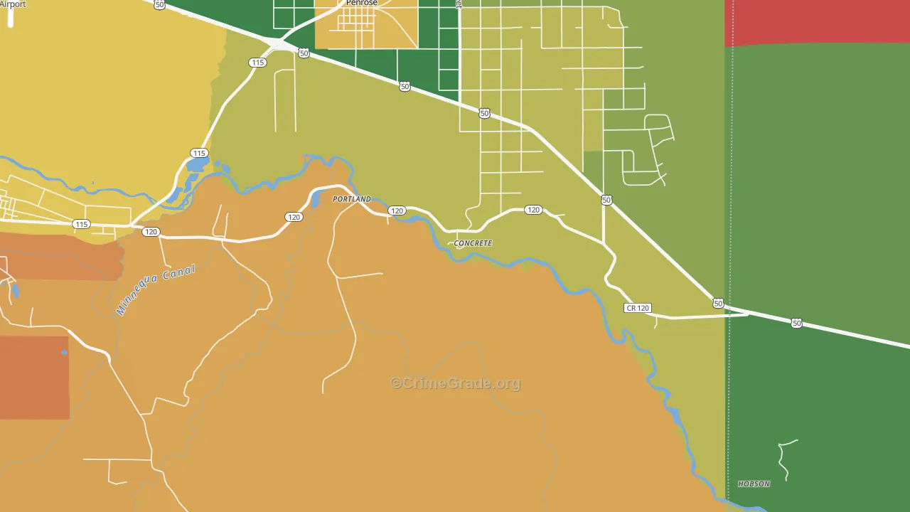 Portland, CO Map of Vandalism Rates