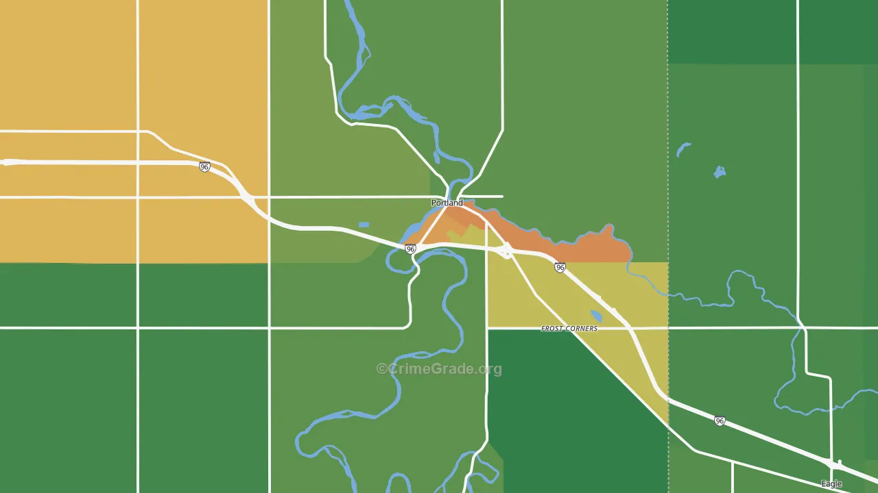Portland, MI Map of Vandalism Rates