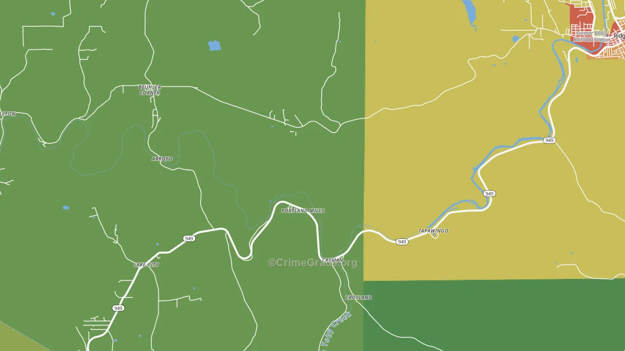 Portland Mills, PA Map of Vandalism Rates