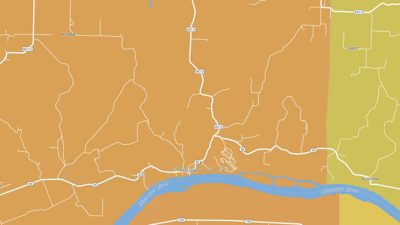 Portland, MO Map of Vandalism Rates