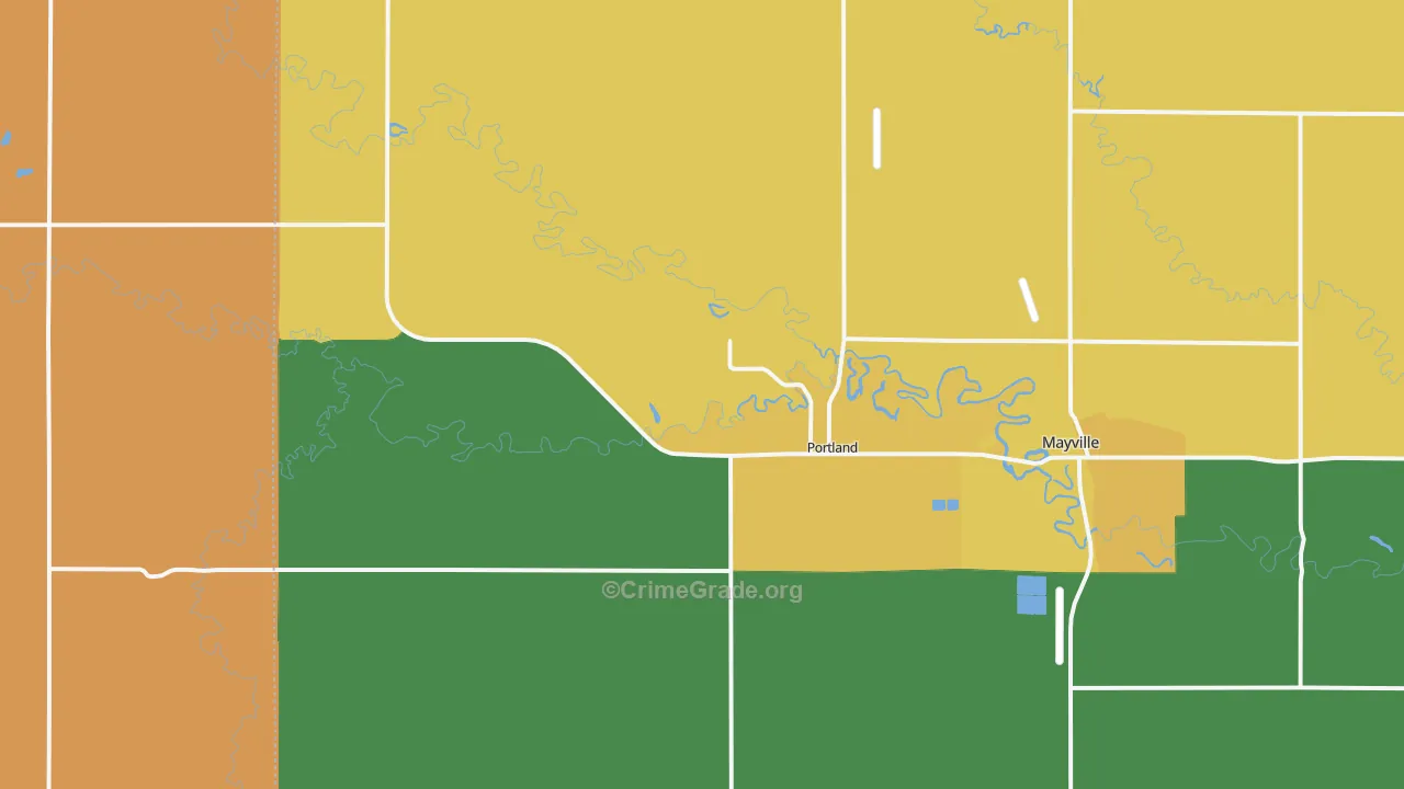 Portland, ND Map of Vandalism Rates