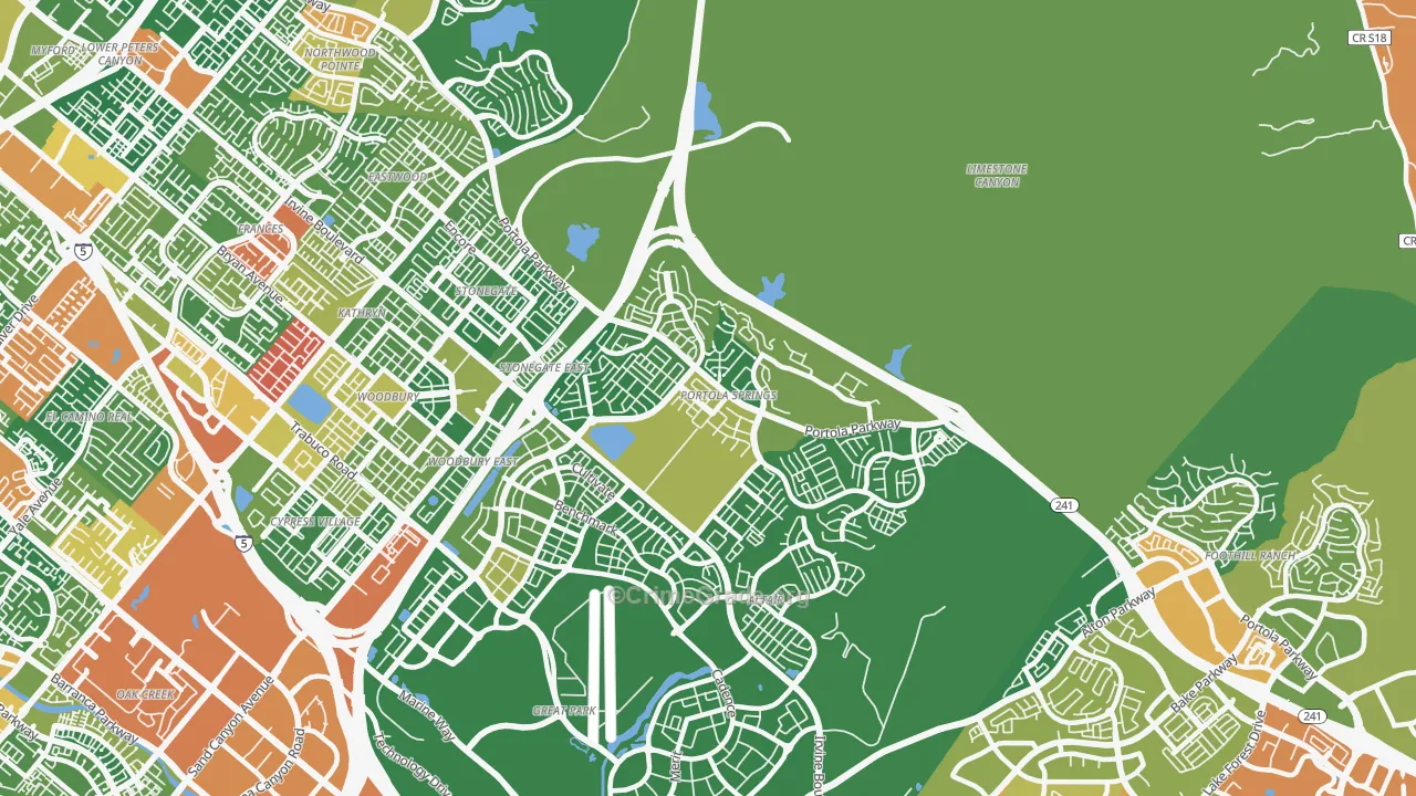 Portola Springs, Irvine, CA Map of Vandalism Rates