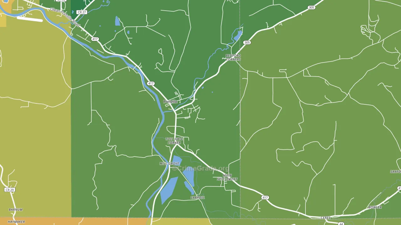 Portville, NY Map of Vandalism Rates